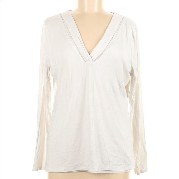 White House Black Market White V Neck Tunic size S - Picture 1 of 4